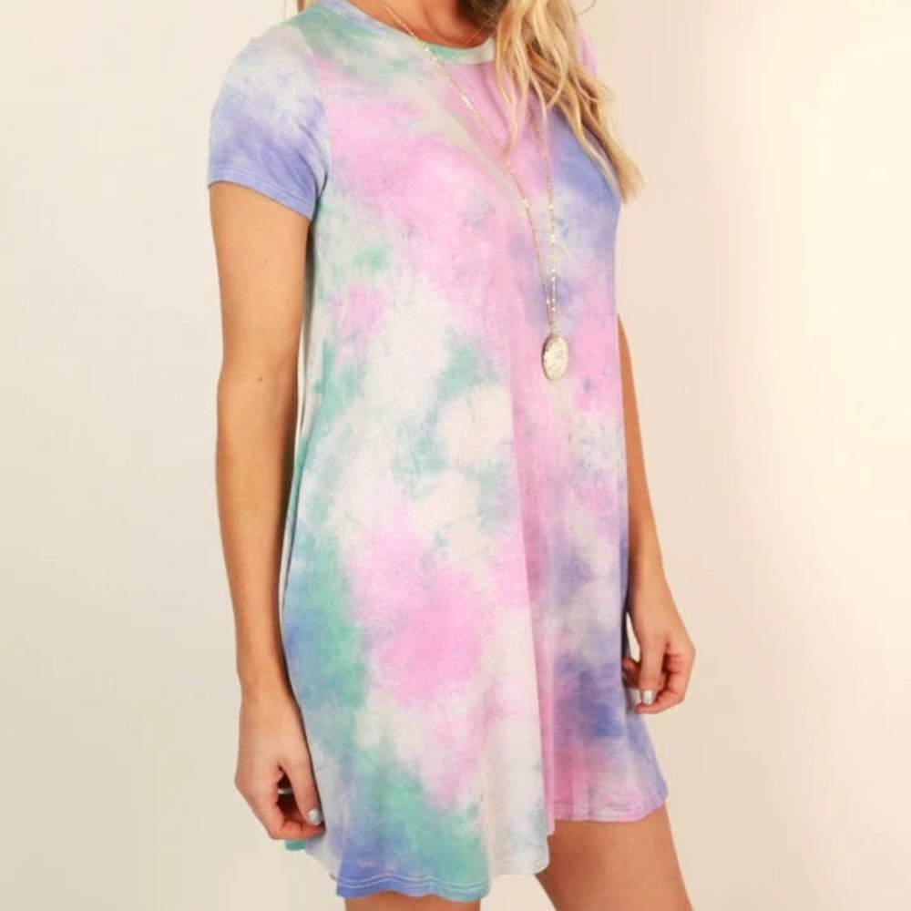 Indero Tie Dye Extremely Comfy Y2K T-shirt Dress M